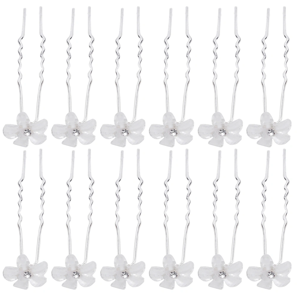 12pcs U-Shaped Hairpin Fashionable Headdress Hair Accessories Stylish Headwear for Bride Women Female