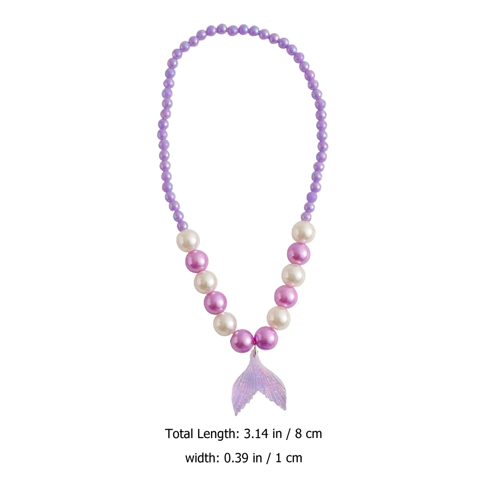 3 Sets of Girl Neck Decor Bead Jewelry Kids Pretend Play Jewelry Kids Dress Up Supplies