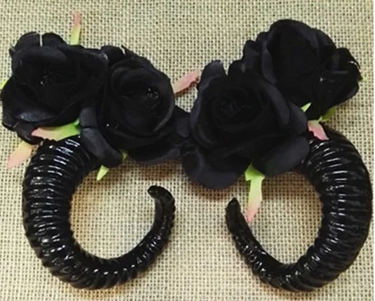 1 Pair of Sheep Horn Hair Clips Gothic Sheep Horn Flower Clip Cosplay Hair Clip Sheep Horn Decors