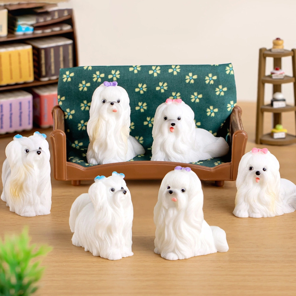 6Pcs Dog Animal Figures Puppy Figurines Realistic Animal Figurines Micro Landscape Ornament