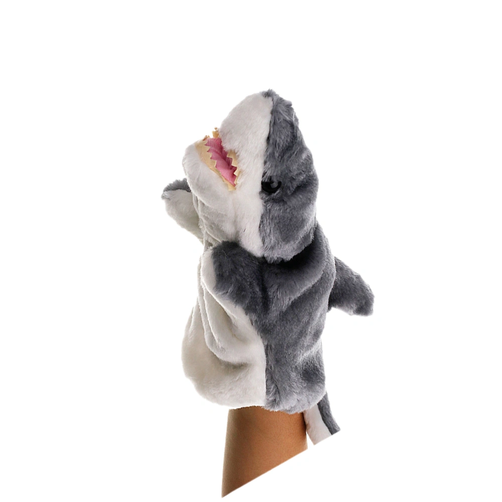 Creative Stuffed Hand Puppet Adorable Animal Shark Doll Funny Cartoon Plush Toy Gift for Kids (Grey)