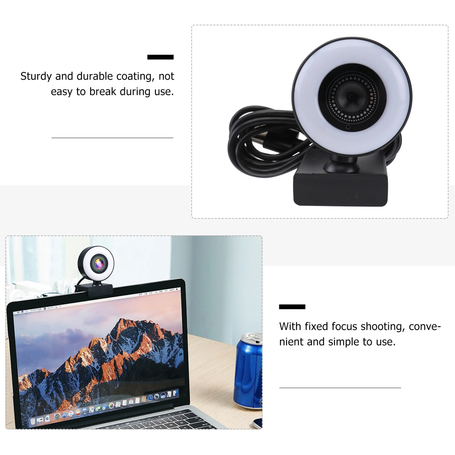 5MP Web Camera 1080P Adjustable Webcam with Noise Reduction Microphone