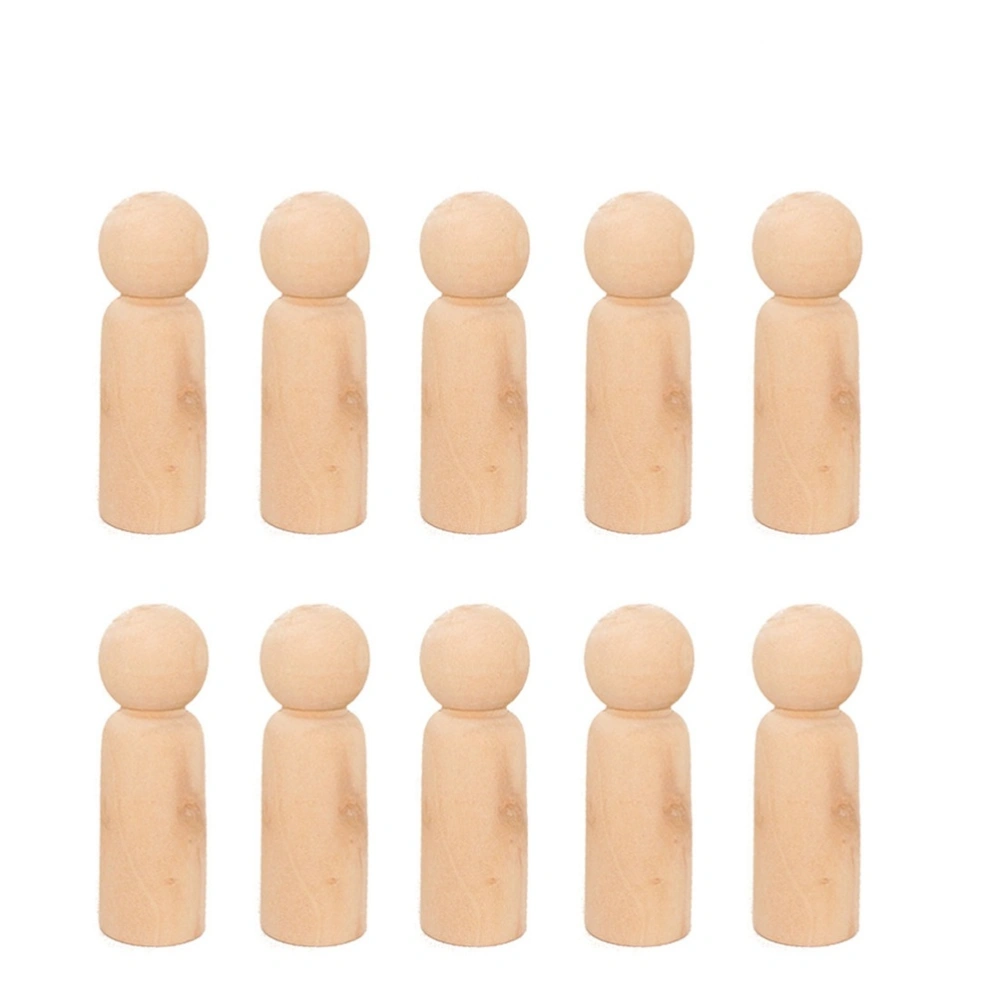 10pcs Wooden Body Shape Unfinished Doll DIY Crafts Wooden Peg Doll Home Decoration Ornament (134522)