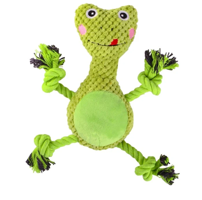 Dog Toy Squeaky Dog Toy Interactive Dog Toy Plush Dog Chew Toy For Teething Stuffed Frog Shaped Dog Toy