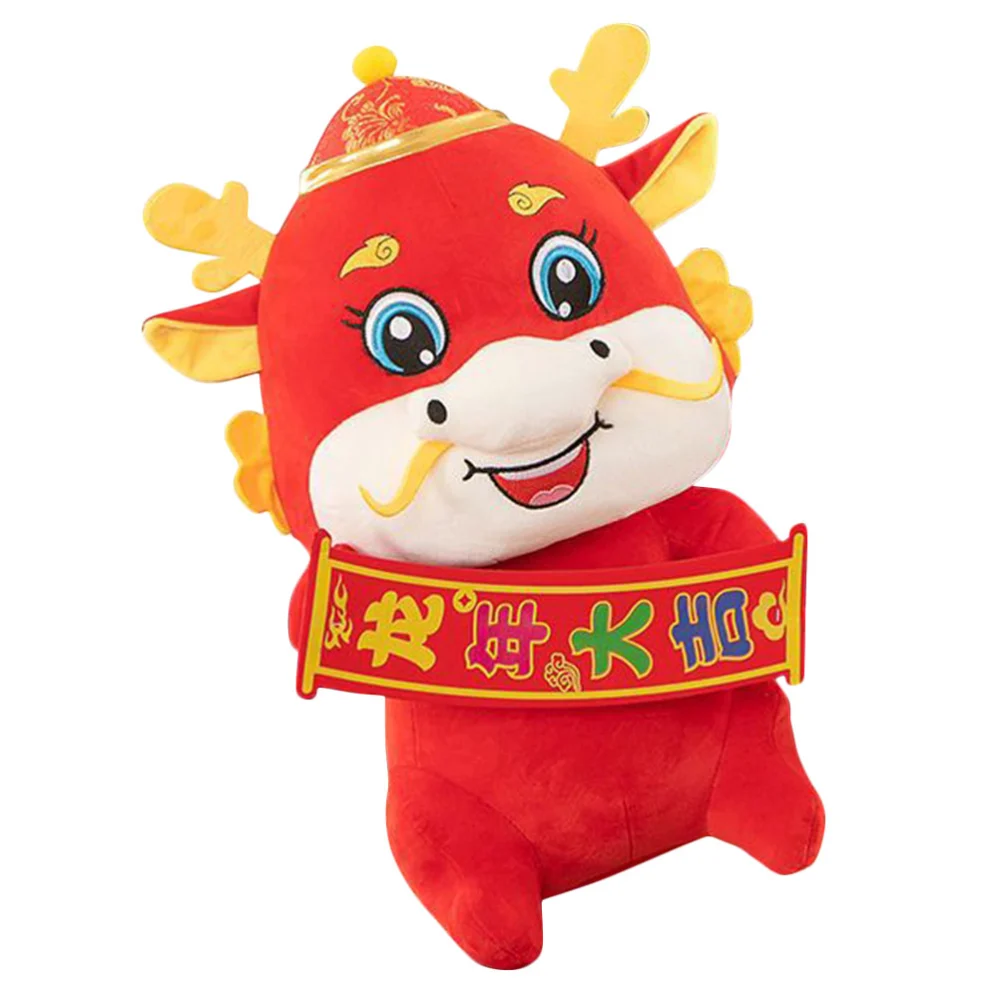 Plush Cartoon Dragon Doll Chinese Style Stuffed Dragon Toy Household Decorative Dragon Doll