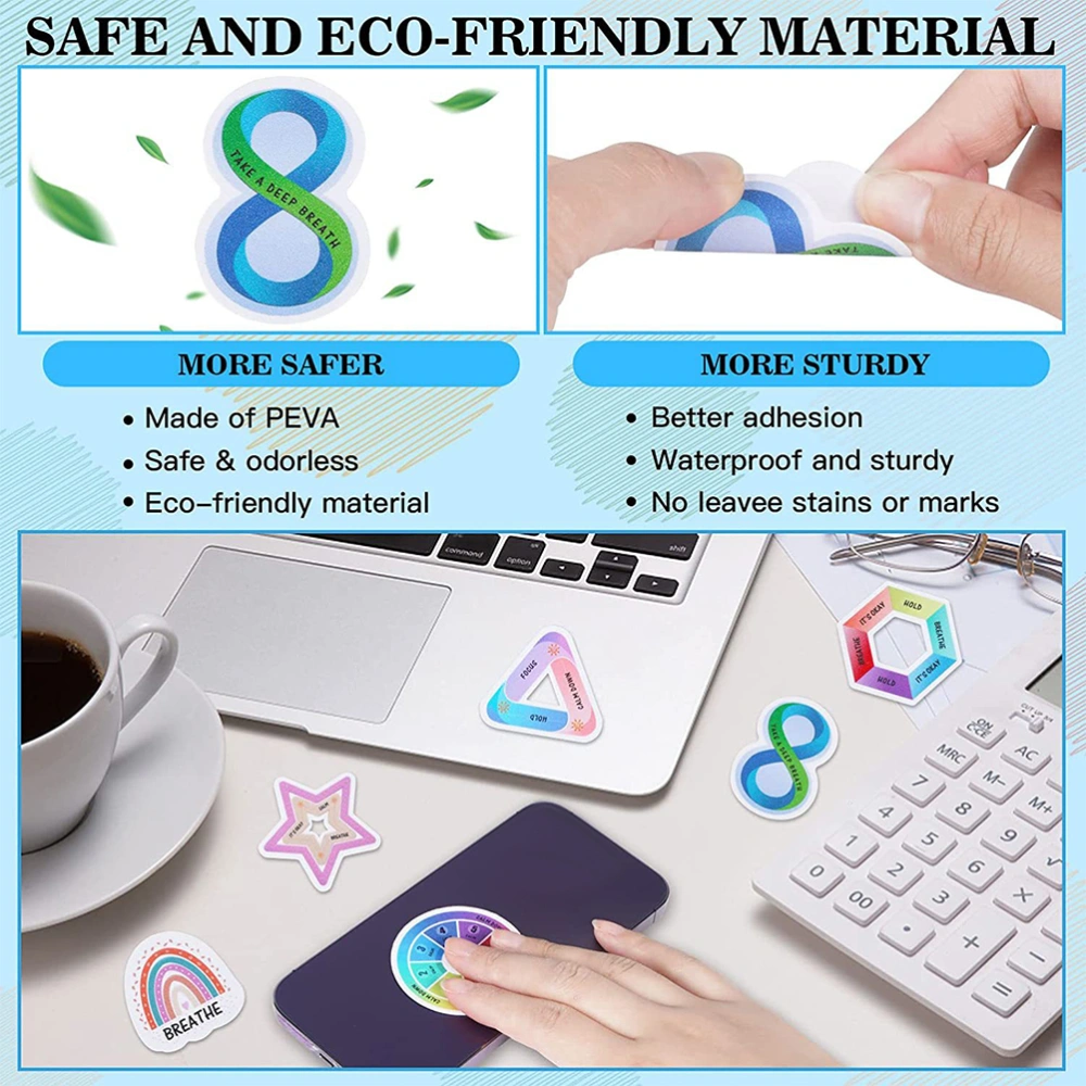 6pcs Textured Calm Stickers Phone Case Back Sticker DIY Colored Stickers for Uneasy People