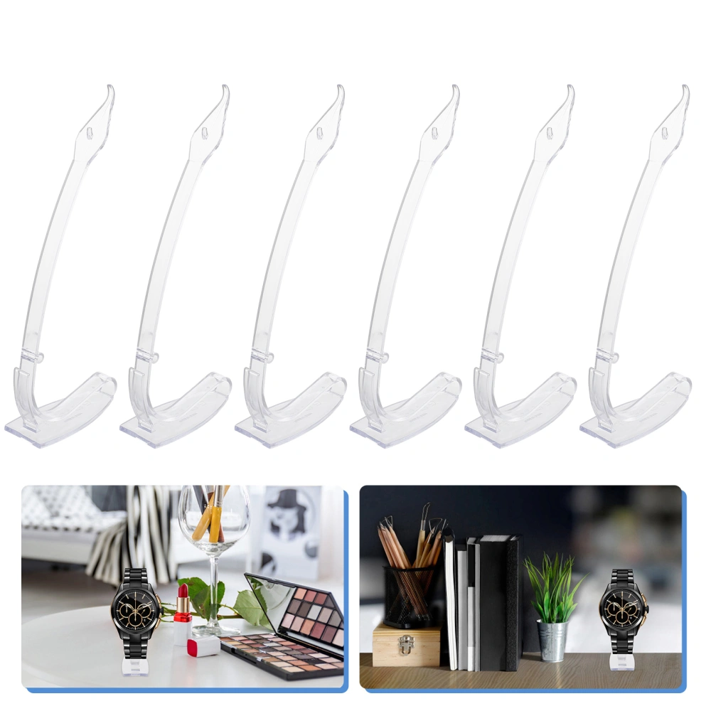 6pcs Clear Watch Display Holders Plastic Watch Display Racks Watch Showcase Holders