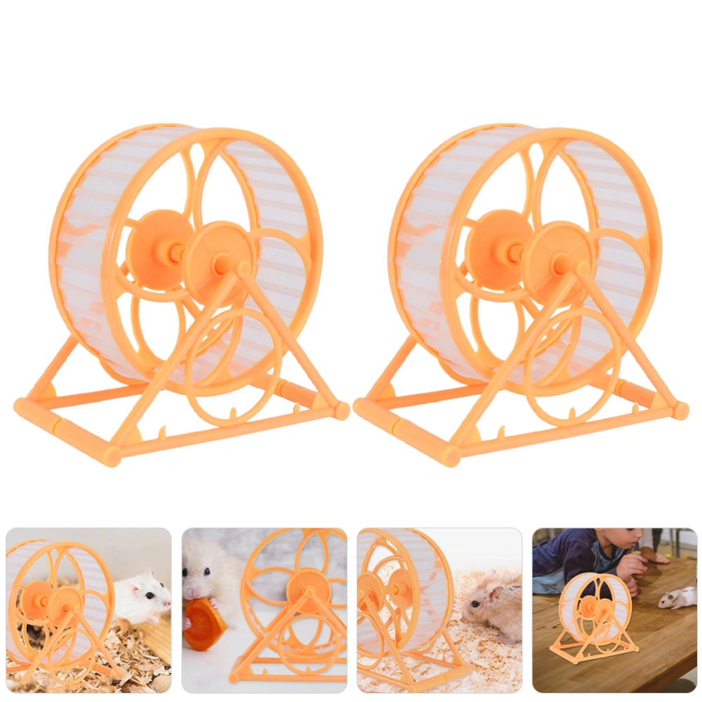 2Pcs Hamster Wheel Silent Hamster Running Wheel Toy Pet Hamster Exercise Wheel for Squirrel Guinea Pig