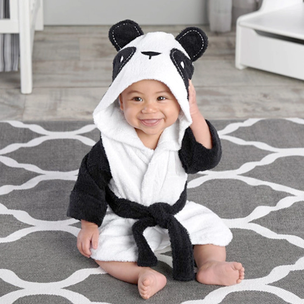 Cartoon Nightgown Panda Shower Towel Absorbent Hooded Towel Children Bathrobe