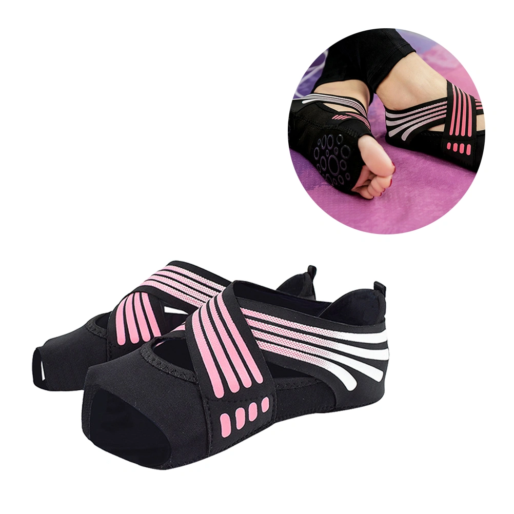 1 Pair Yoga Socks Non Soled Five Fingers Design for Adults (Size 37/38 Yard Pink)