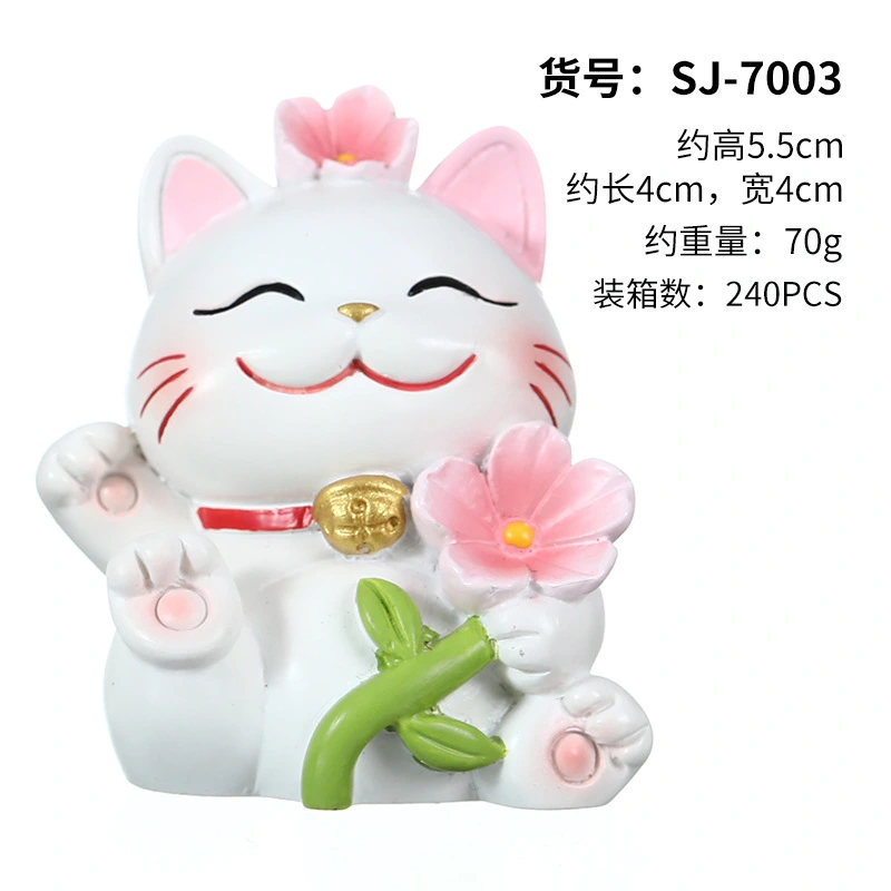 Cute Desktop Fortune Cat Figurine Lucky Cats Ornament Desktop Decoration for Home