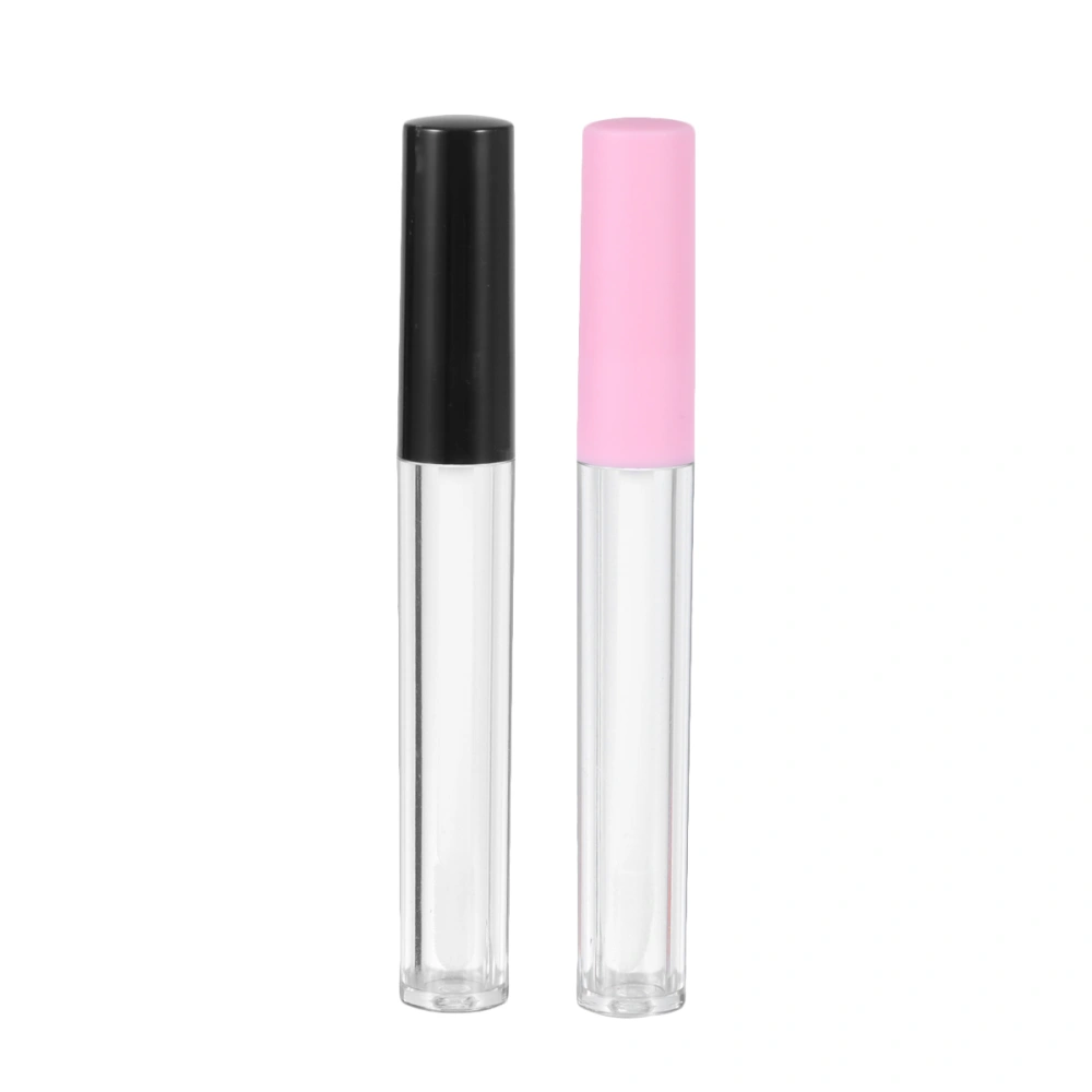 10pcs 2.5ML Lip Tubes Lip Gloss Tube Labial Glair Tube Lip Bottle Subpackaging Holder (5pcs Pink Lid, 5pcs Black Lid)