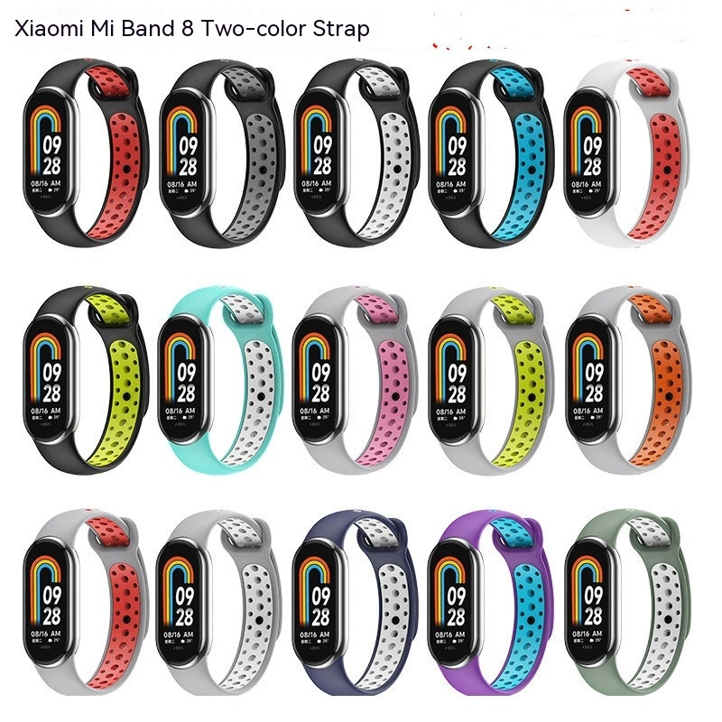 Suitable For Mi Bracelet 8 Strap Sports Style Two-color Replace Wristband