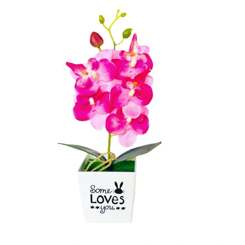 Artificial Moth Orchid Bonsai Decoration Desktop Faux Potted Flower Simulated Potted Plant