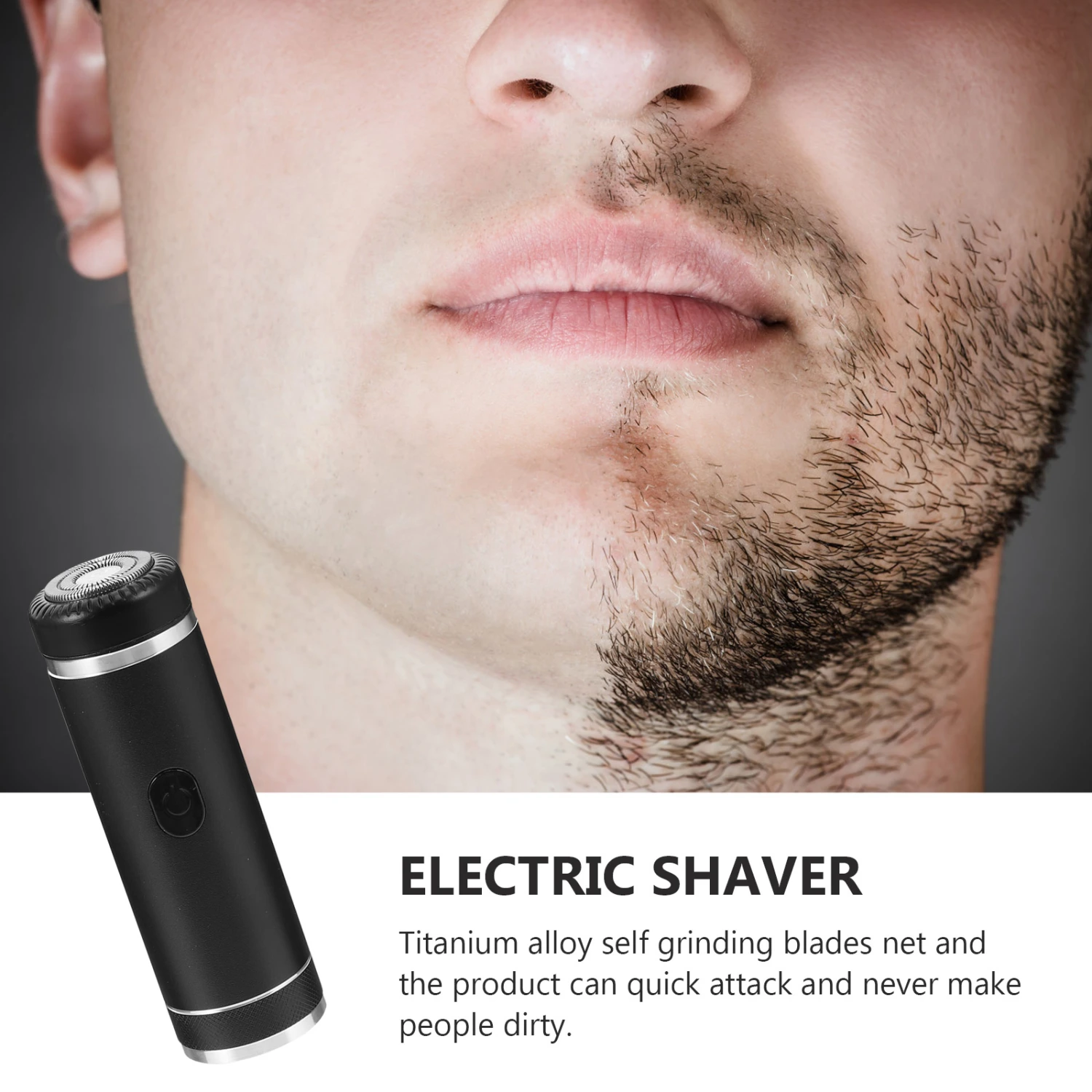 1Pc Man and Women Electric Shaver Practical Male Shaver Chargeable Razor (Black)