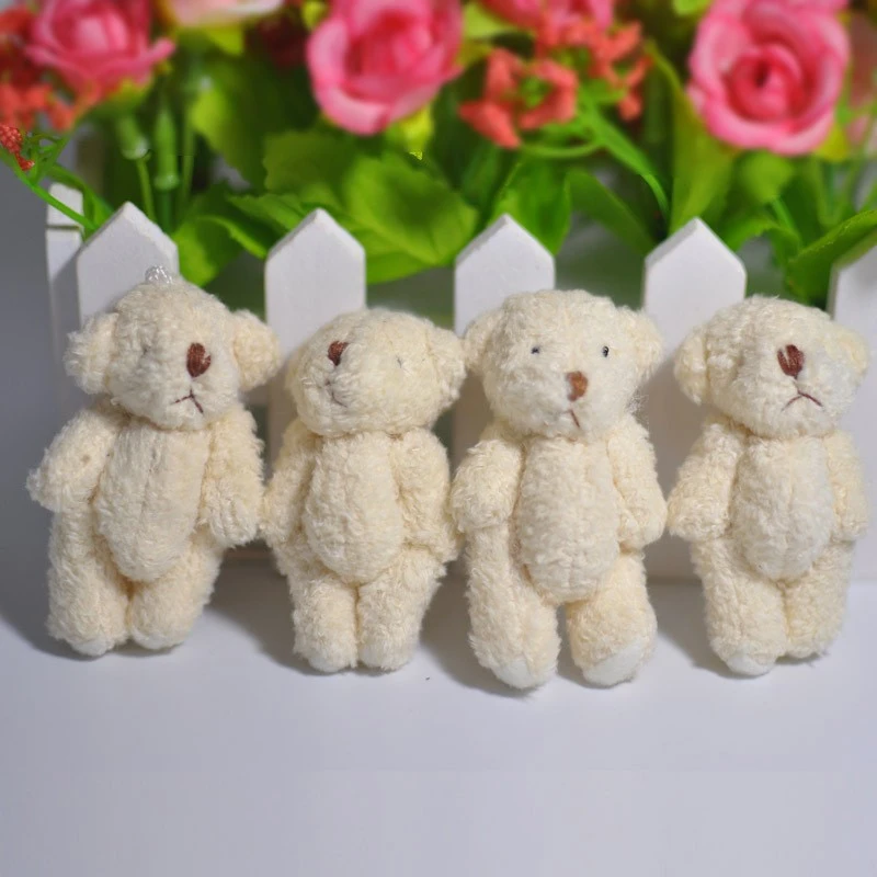 5Pcs DIY Mini Bear Plush Toy Crafts Tiny Bear Garment Ornament for Hats Scarf Clothes