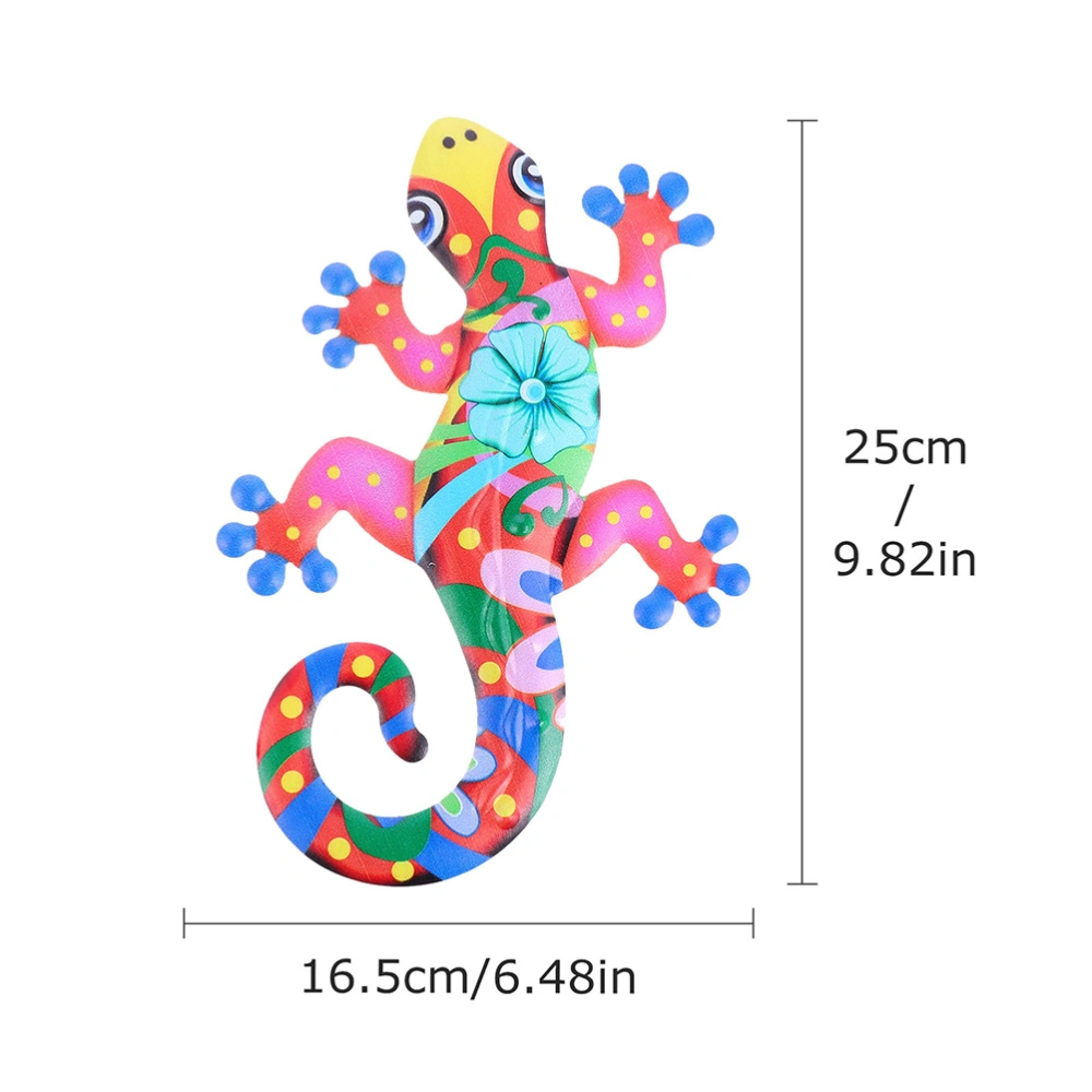 Colorful Gecko Art Wall Decor Iron Art Adornment Wall Mount Home Ornament