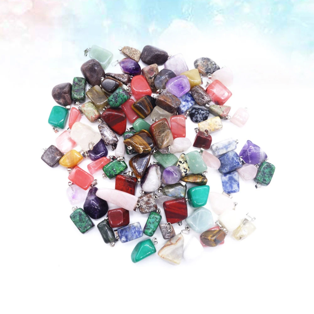 30PCS Natural Stone Pendants Crystal Agate Ornaments DIY Necklace Accessories for Girls Kids (Random Pattern)