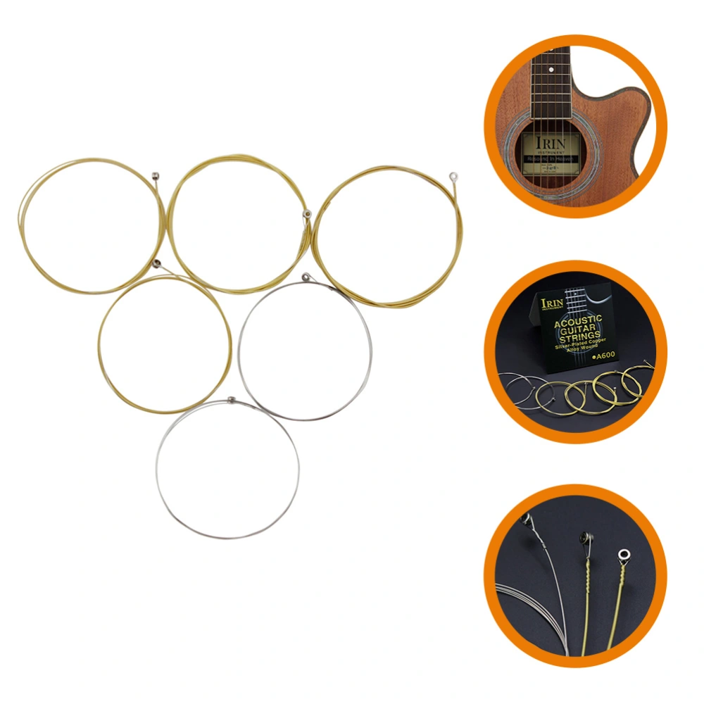 6 pcs Acoustic Guitar Strings Replacement Musical Instrument Guitar Strings Bass Guitar Strings