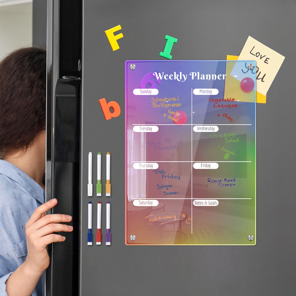 1 Set of Fridge Magnetic Board To Do List Board Erasable Weekly Planner Board Reusable Dry Erase Board