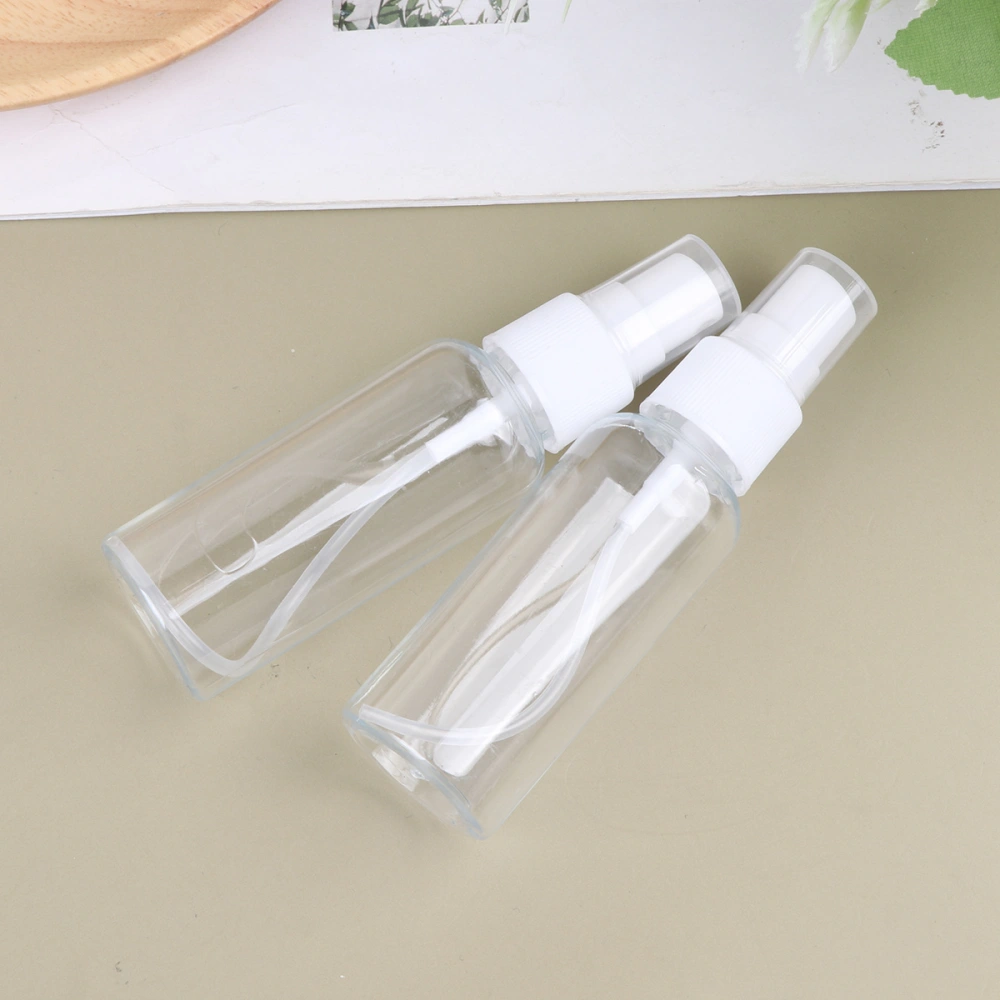 10Pcs 50ml Plastic Spray Bottle Makeup Containers Cosmetics Storage Holder Travel Bottle Portable Perfume Dispenser (Transparent)