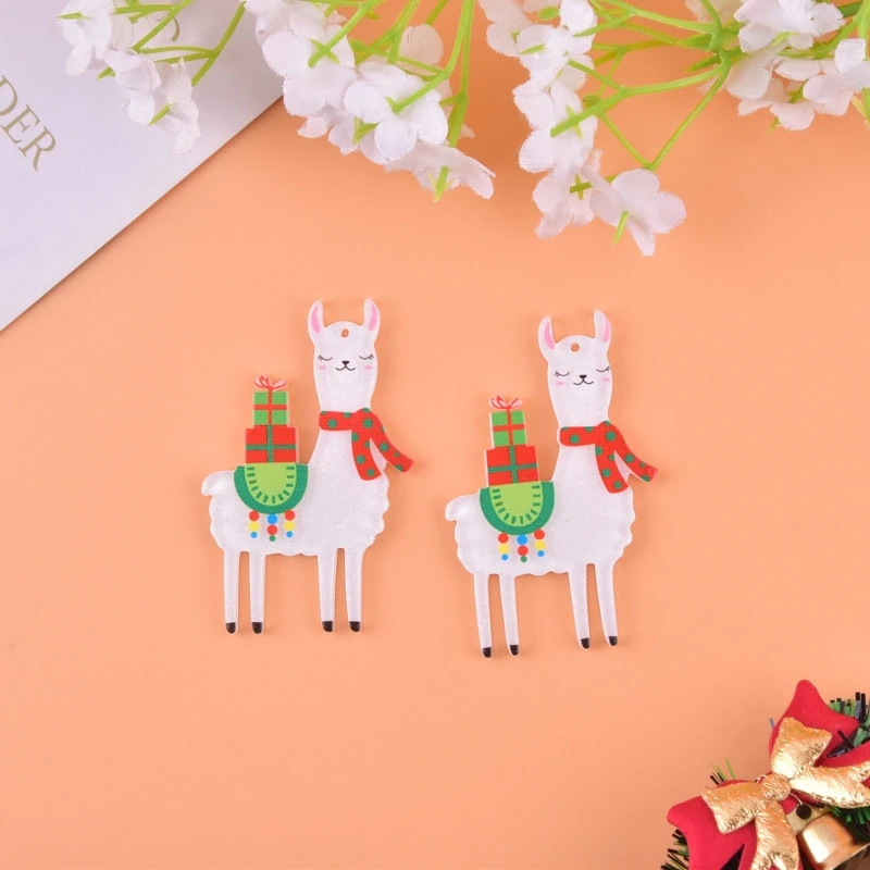 10pcs Acrylic Alpaca Pendant Charms DIY Jewelry Charms Jewelry Making Supplies