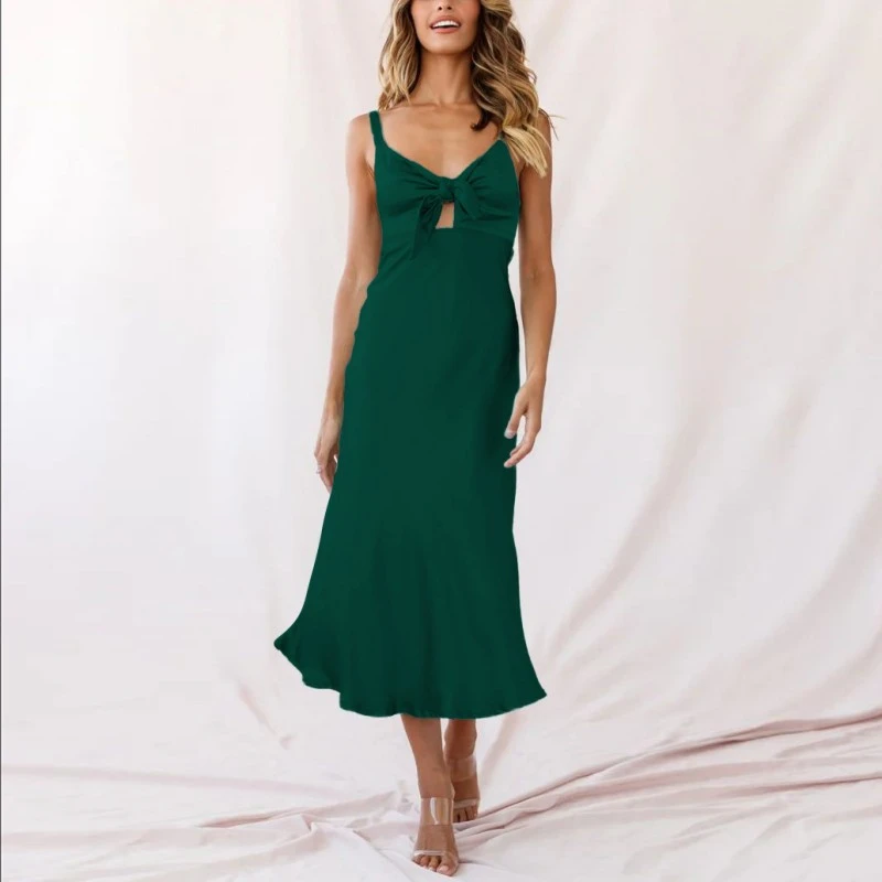 Summer Women's Clothing Dress Fashion Suspenders High Elastic Silk