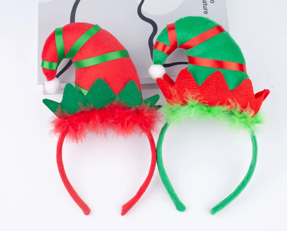 Christmas Elf Headband Xmas Elf Hat Headpiece Festival Hairband Cosplay Hair Accessosy