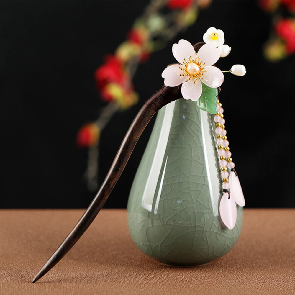 Chinese Style Hair Stick Pin Hair Bun Holder Agate Hair Chopstick Hairpin