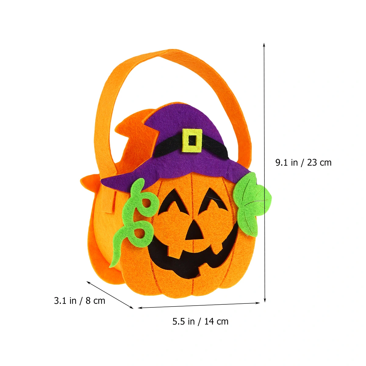 Trick or Treat Bags Happy Halloween Pumpkin Candy Handbag Non-woven Fabric Children Gift Bags (Pumpkin D)