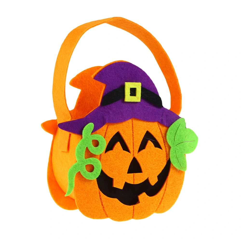 Trick or Treat Bags Happy Halloween Pumpkin Candy Handbag Non-woven Fabric Children Gift Bags (Pumpkin D)