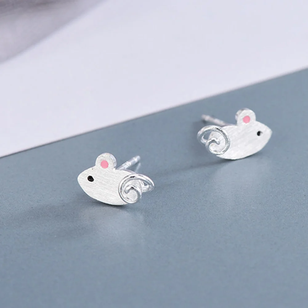 Mouse Shaped Ear Stud Lovely Eardrop Earring Ear Accessories Casual Jewelry Party Ear Ornament for Women Ladies