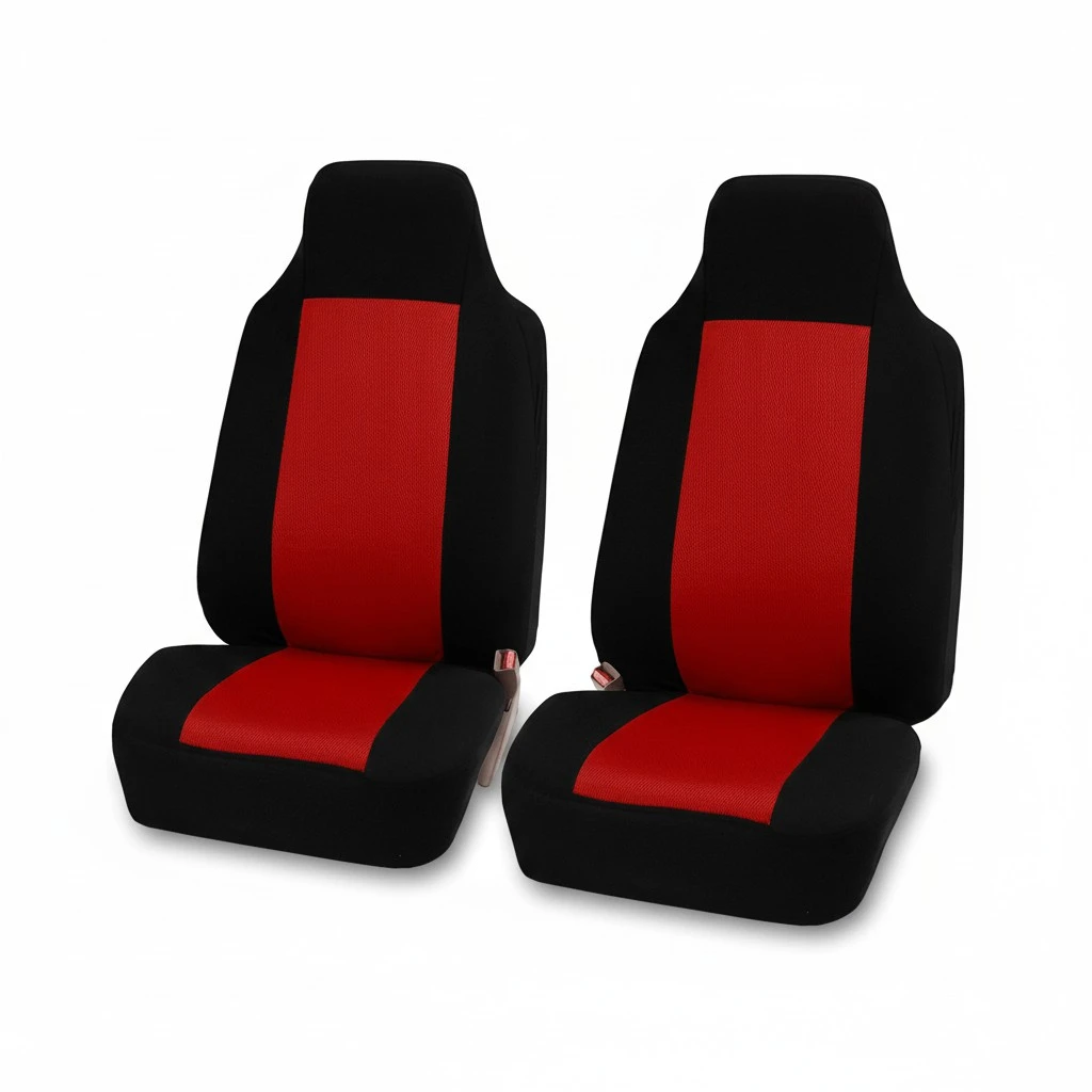 2 Seats Car Seat Cover Universal Auto Seat Cover Durable Wear Resistant Car Interior Accessory Car Seat Protector Mat (Red)
