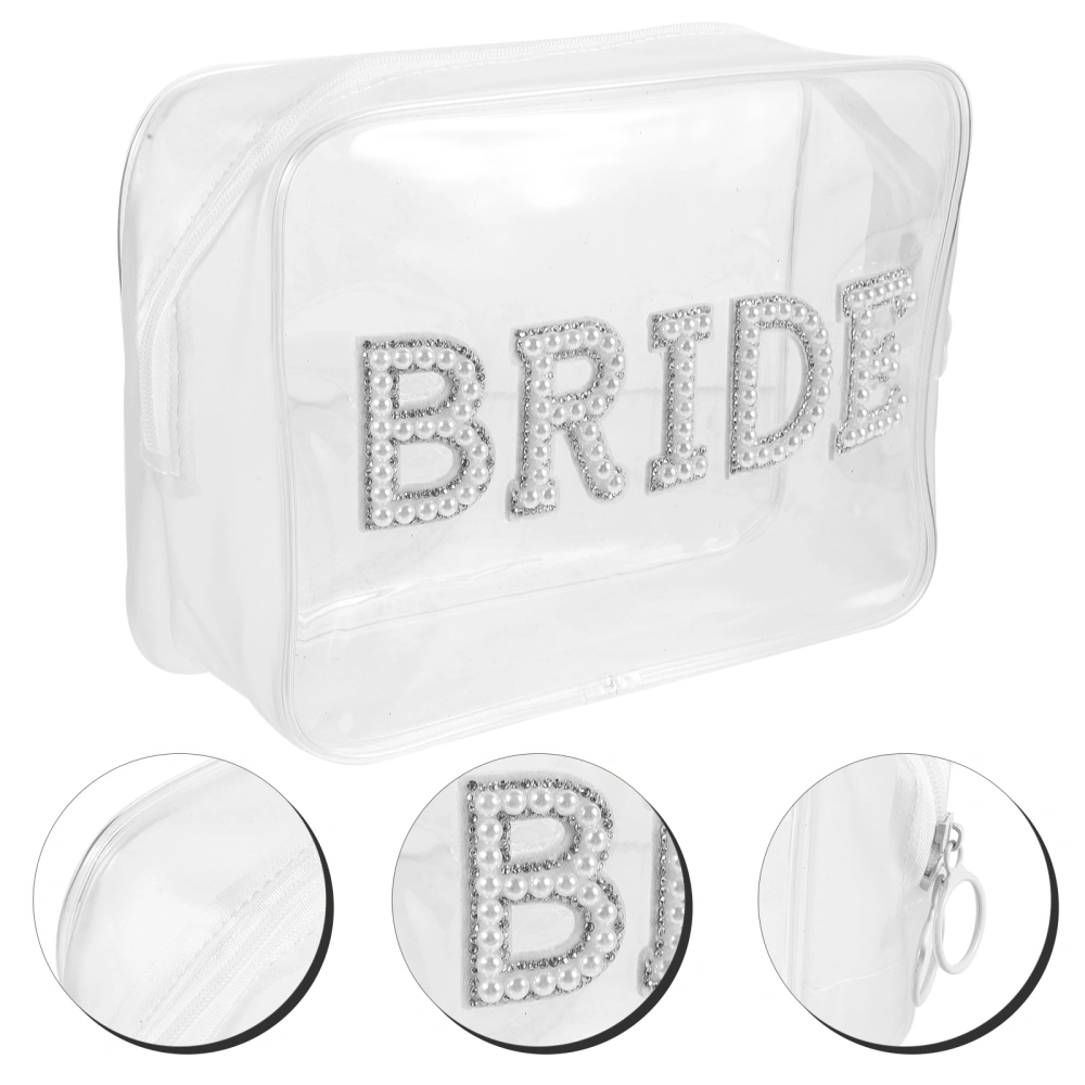 Bride Makeup Bag Transparent Makeup Bag Travel Toiletry Bag Clear Makeup Bag