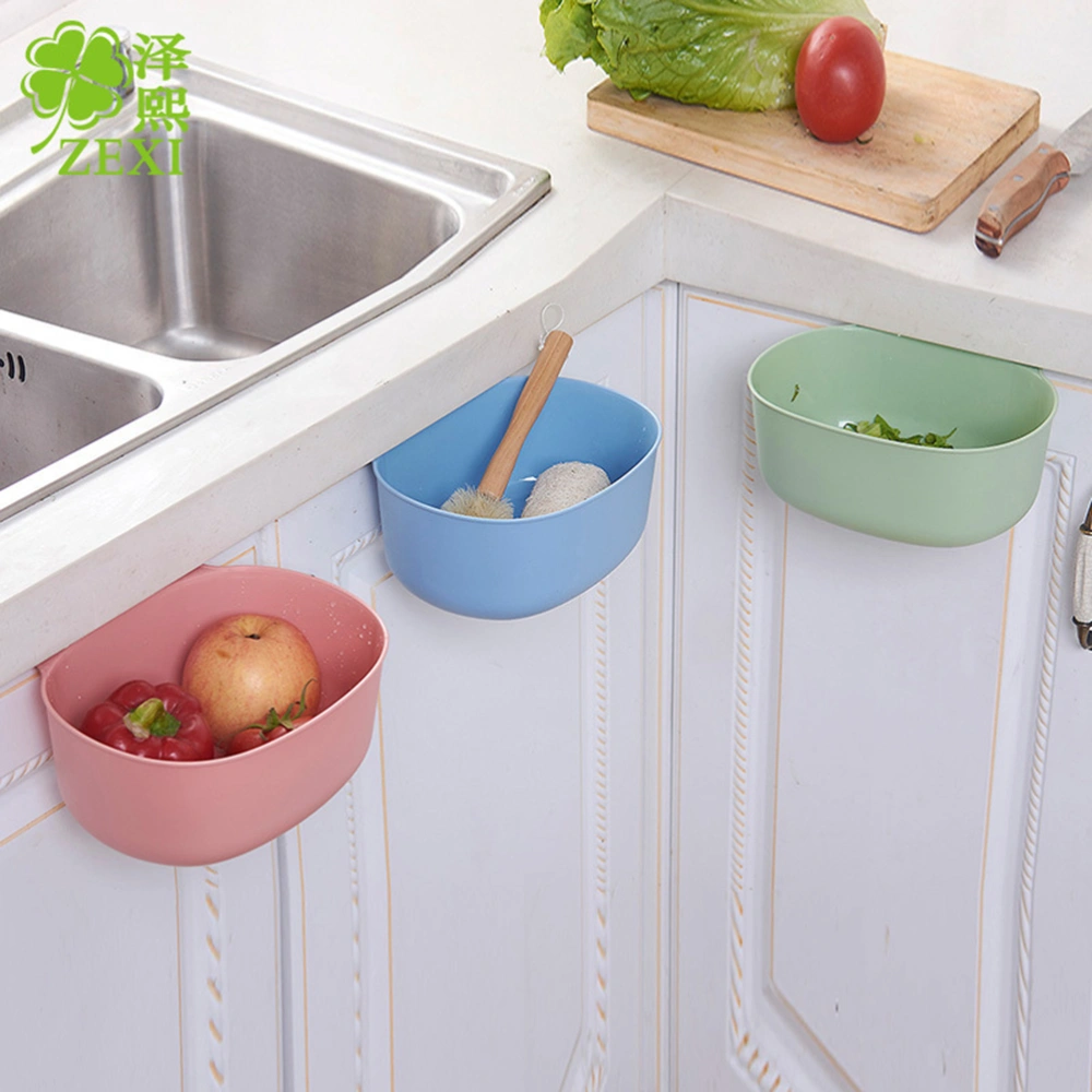 2 Pcs Kitchen Cabinet Door Hanging Trash Garbage Bin Environmental Friendly Rubbish Container Storage Garbage Box (Green)