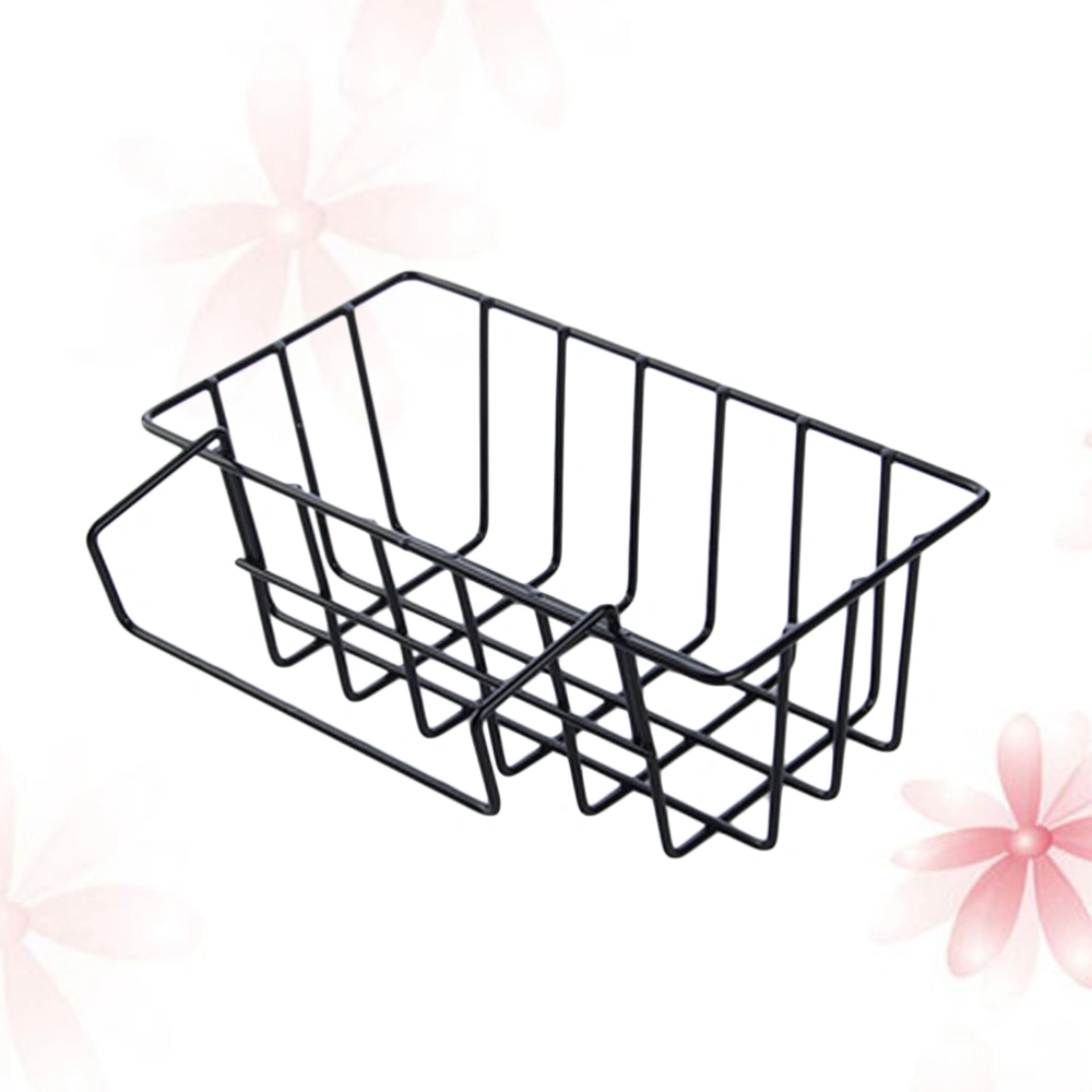 Metal Over The Sink Colander Professional Strainer Basket Dish Drying Rack for Kitchen (Black)