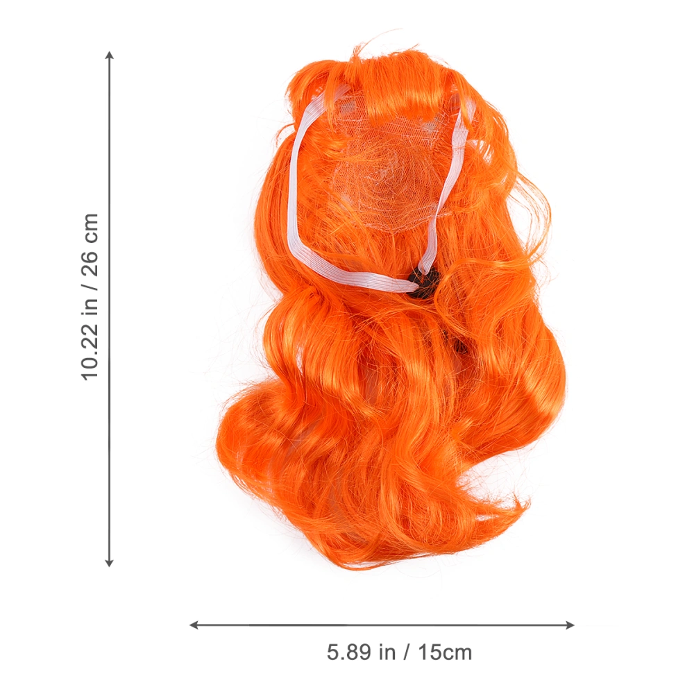 Pet Hair Accessory Pet Supply Realistic Long Curly Pet Hair Wigs (Orange)