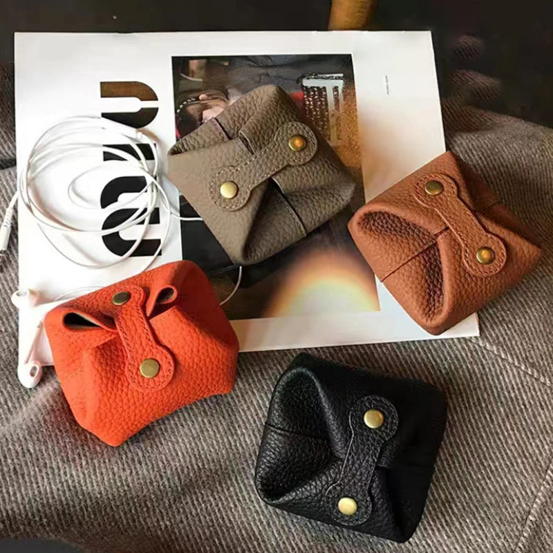 Wear-resistant Leather Mini Wallet Multi-functional Coin Bag Earphone Carrying Bag Outdoor Purse