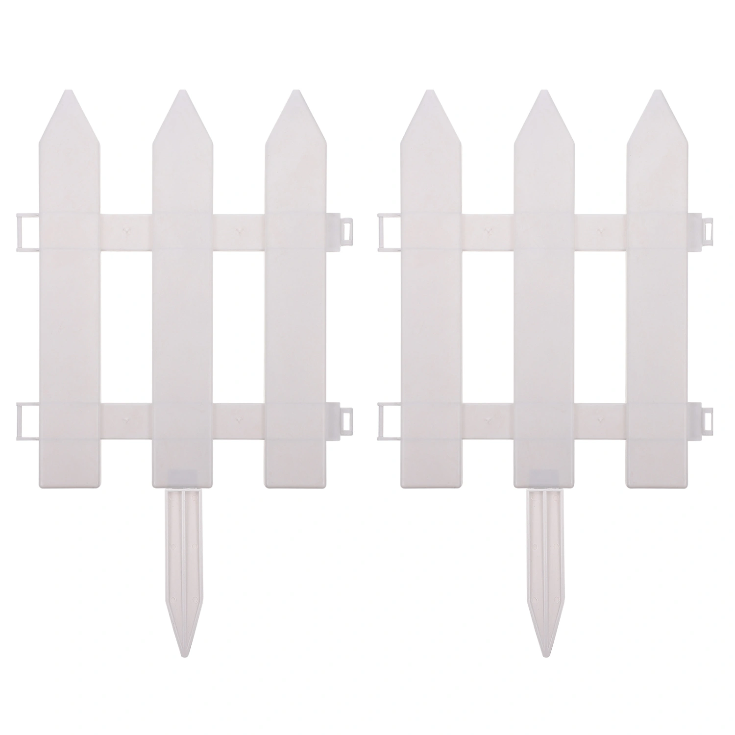 2 Sets White Plastic Fence Durable Garden Picket Fence Useful Lawn Edging
