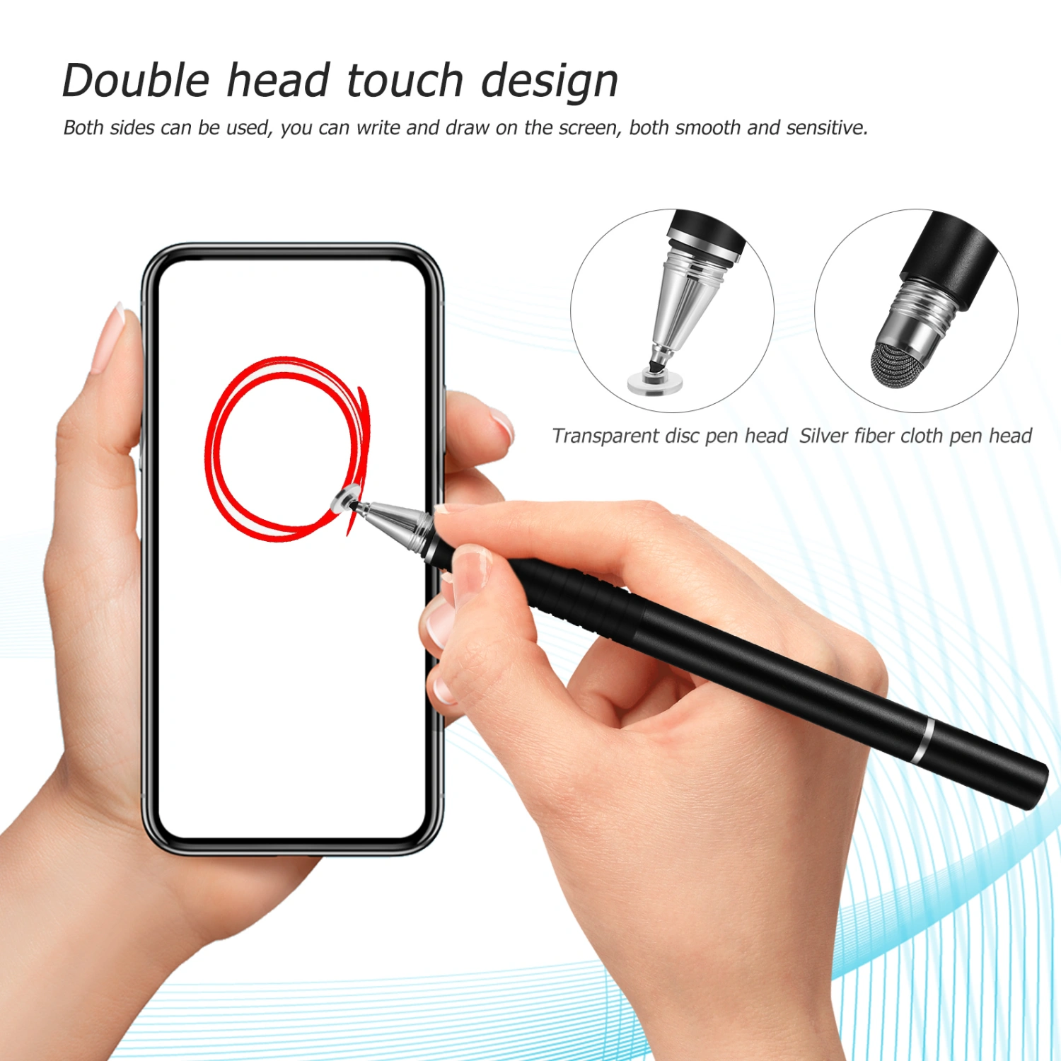 2Pcs Delicate Stylus Pens Scratch-resistant Stylus Pencils Portable Capacitive Pens