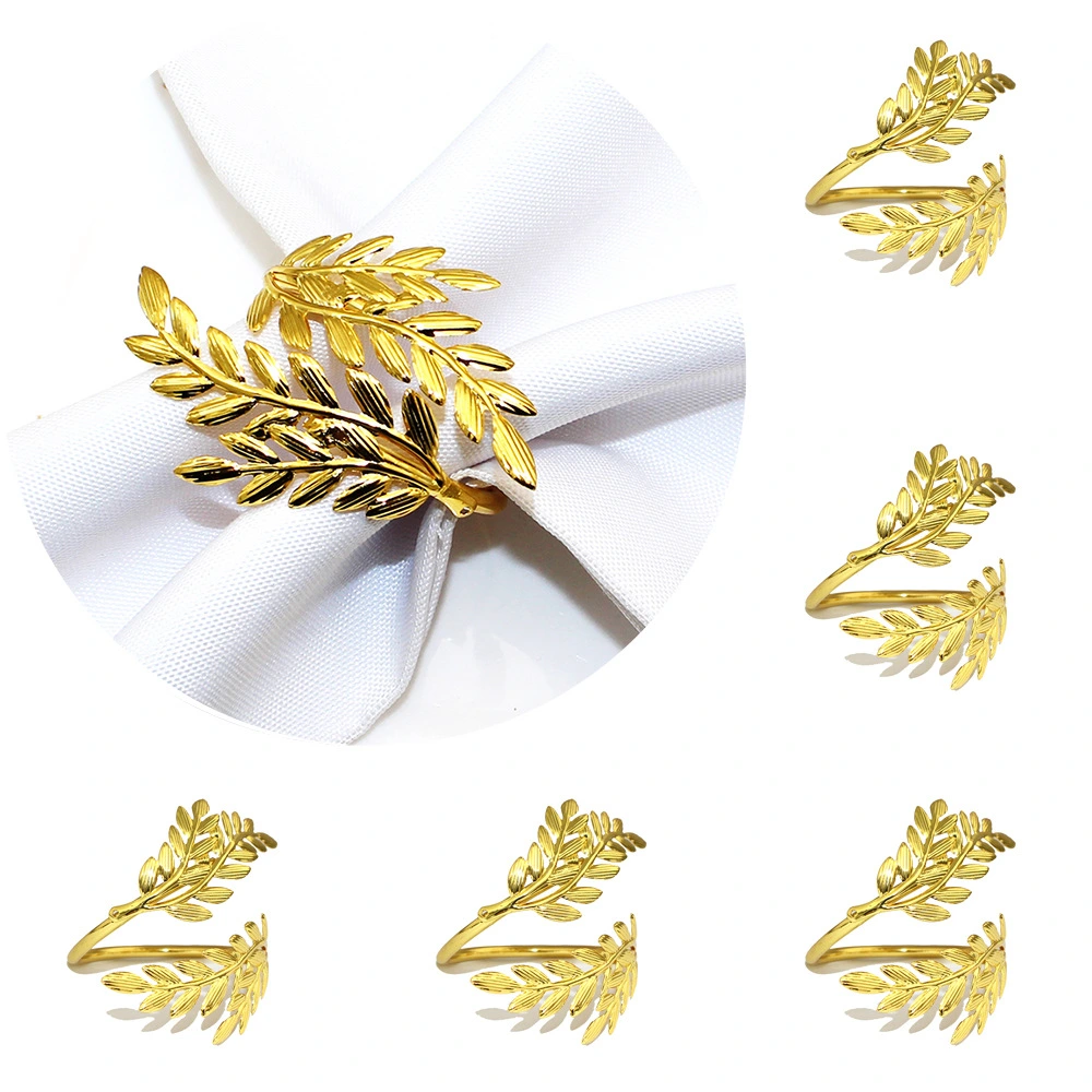 Golden Wheat Napkin Ring Harvest Festival Western Restaurant Metal Napkin Ring