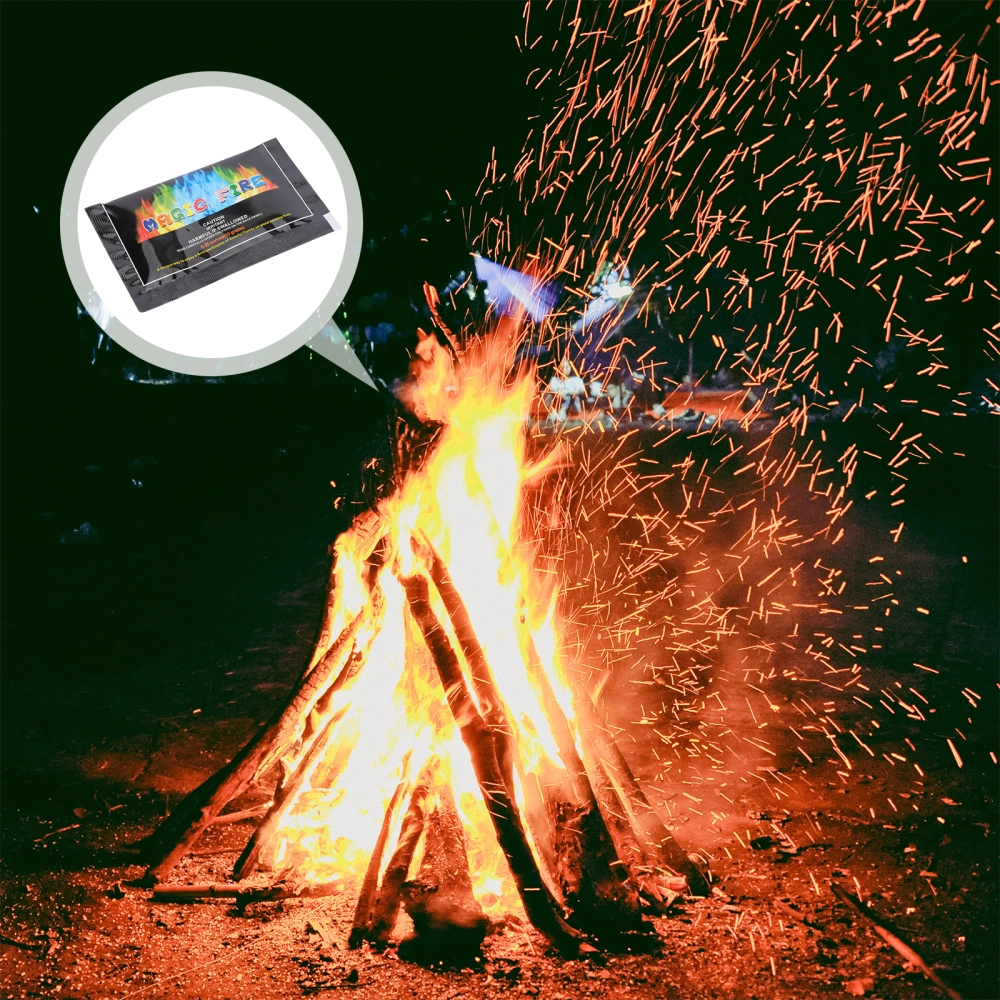 12 PCS  Outdoor Camping Bonfire Powder Discolored Bonfire Powder Colored Flame Powder Flame Color Changing Agent for Beach Night Party Use