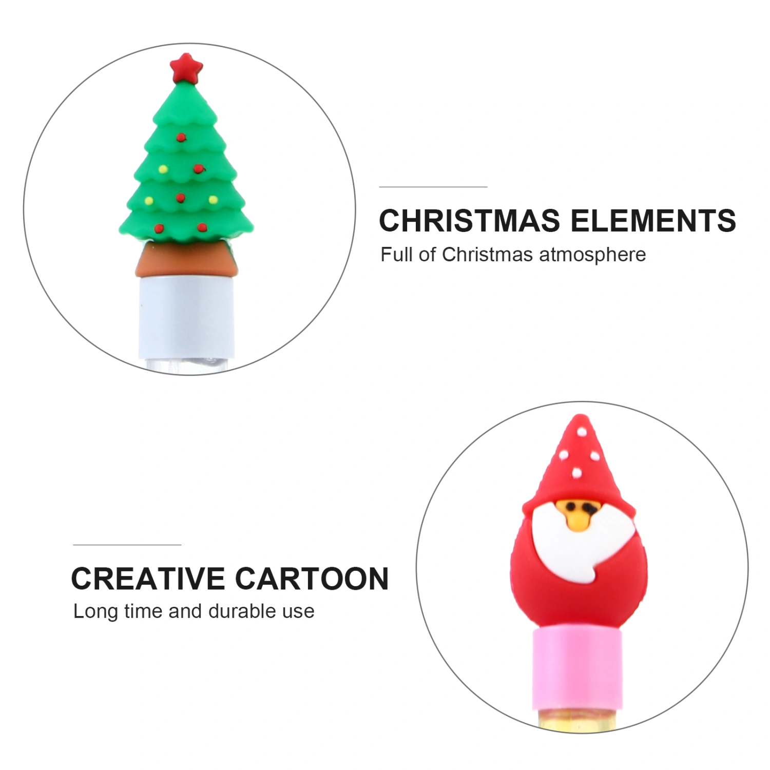 6pcs Cartoon Gel Pen Christmas Marker Pen Gel Ink Pen Stationery (Mixed Color)