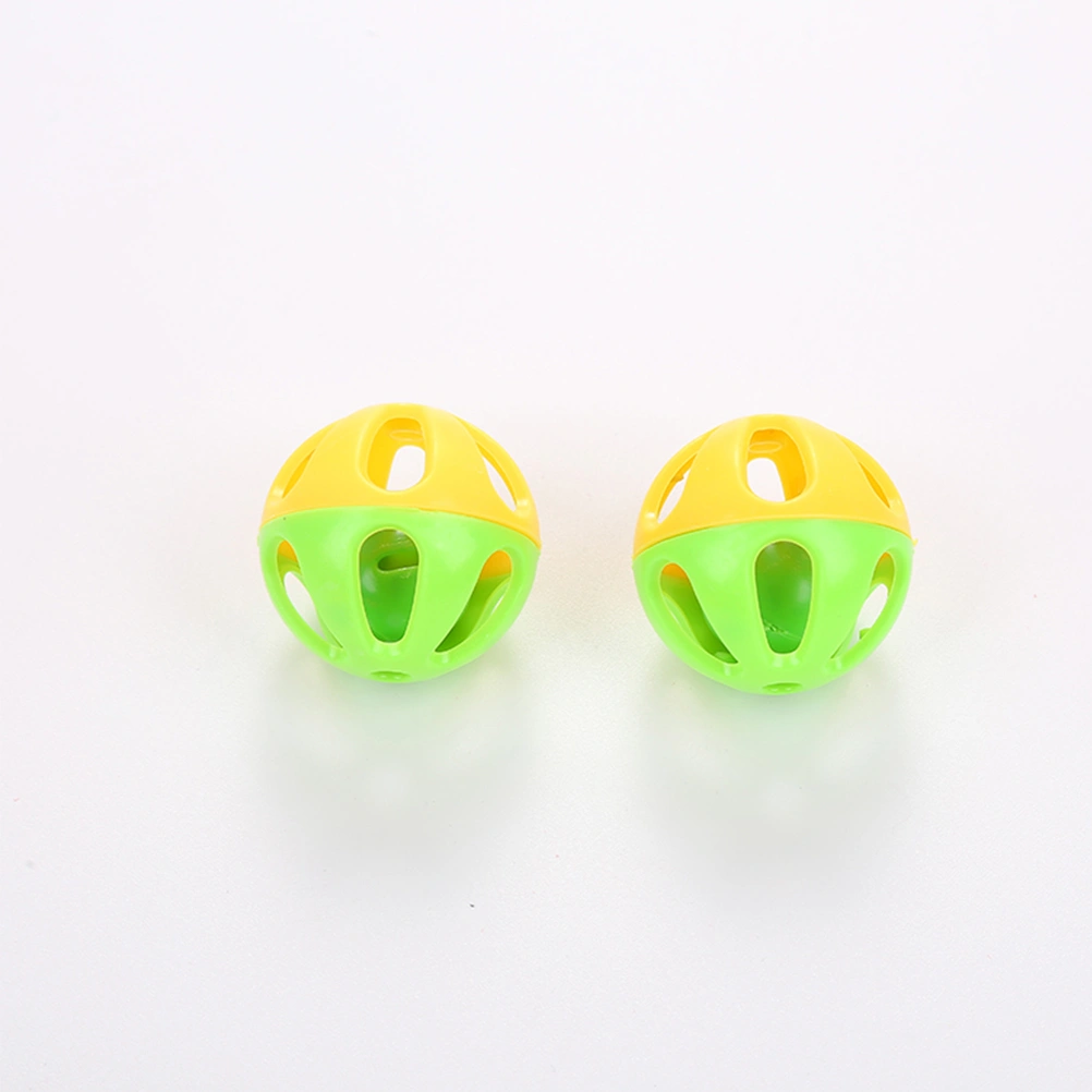 5pcs Cat Toy Balls Plastic Hollow Balls Bell Inside Interactive Cat Toys (Random Color)