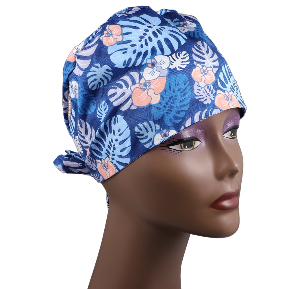 Printed Oil Proof Kitchen Working Hat Dust-proof Head Protector Headdress for Womem Men