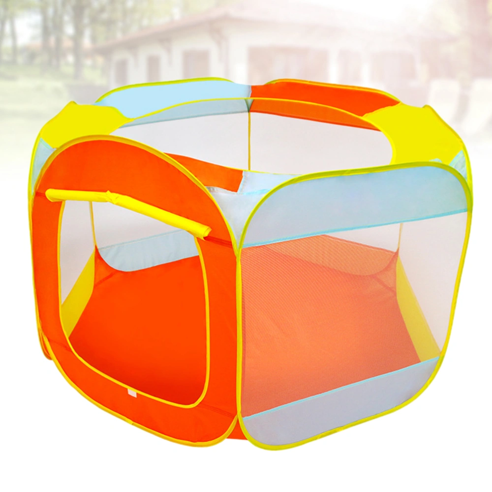 1PC Children's Single-layer Game Folding Tent Indoor And Outdoor Game Use Tent Ball Pool Children Kid Entertainment Tent  (Vibrant Orange)