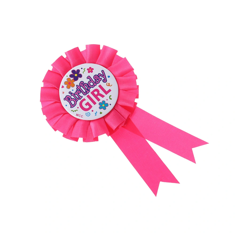 1pcs Birthday Badge Child Kids birthday Party's Decorations Party Supplies (Pink)