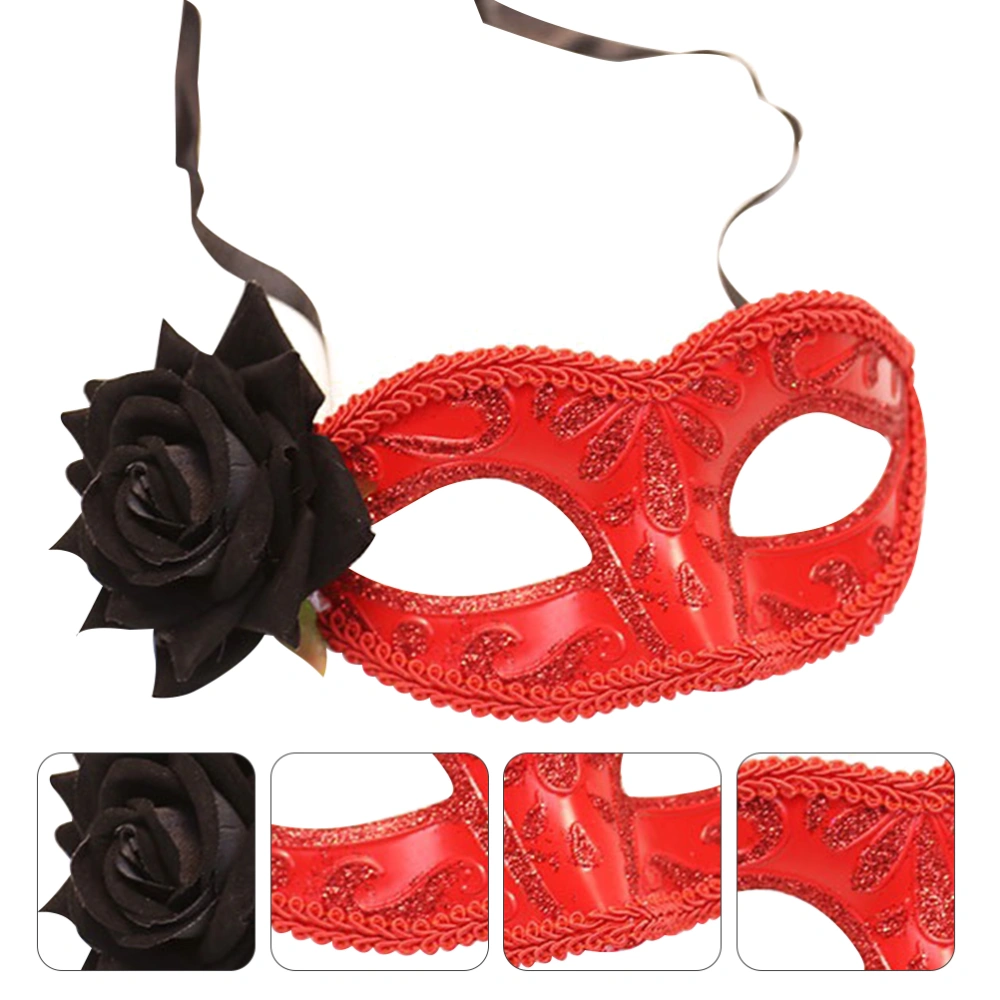 1Pc Dancing Party Mask Kid Adult Mask Half-face Mask Simulation Rose Mask