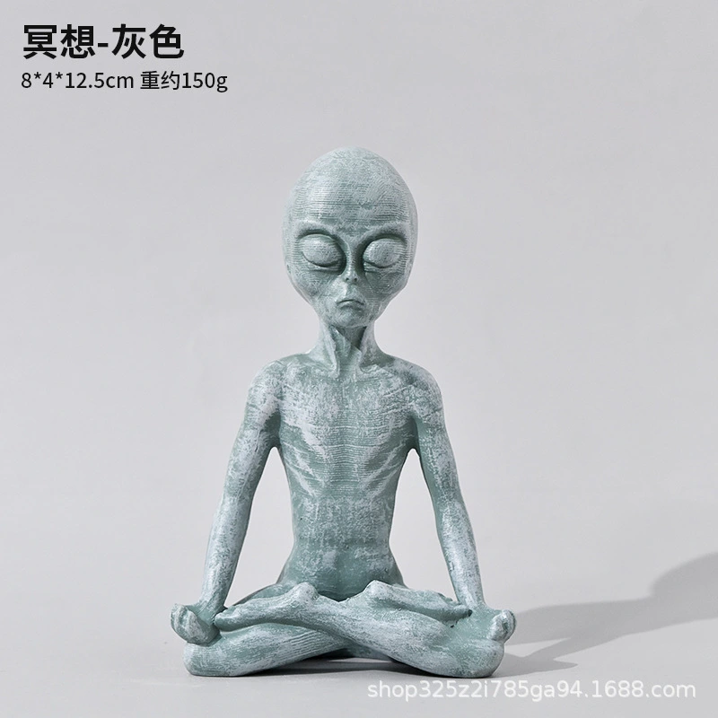  Home Decor Ornament Resin Alien Figurine Table Alien Decoration for Living Room Bedroom