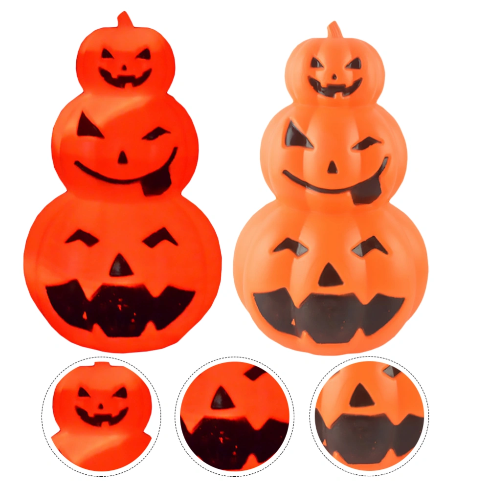 1 Set 2 Pcs Halloween Pumpkin Light Decorative Lighted Pumpkins (Orange)